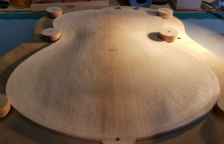 BMFG archtop Model 1 top carving